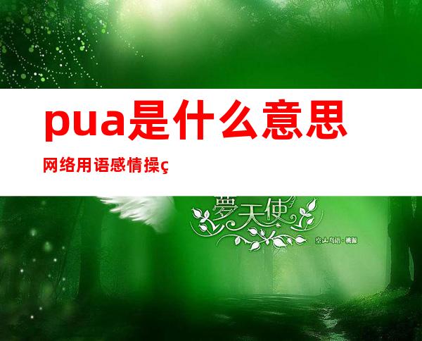 pua是什么意思网络用语 感情操纵女性的步骤