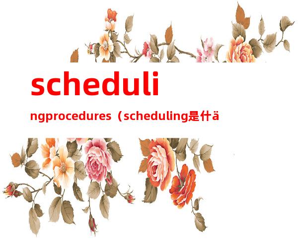 scheduling procedures（scheduling是什么意思）