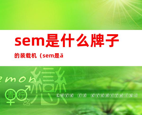 sem是什么牌子的装载机（sem是什么分析方法）