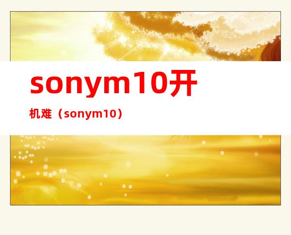 sonym10开机难（sonym10）