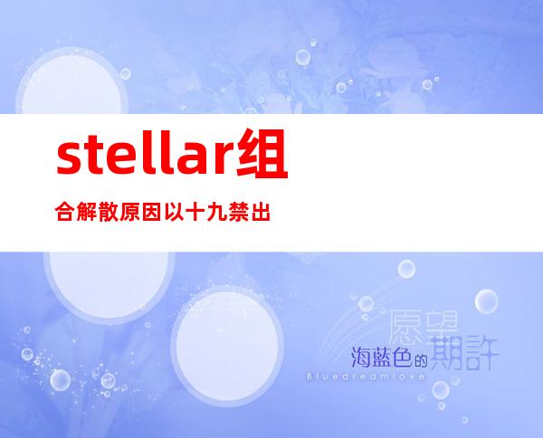 stellar组合解散原因 以十九禁出名的女子团体