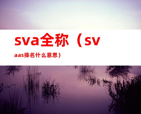 sva全称（svaas排名什么意思）