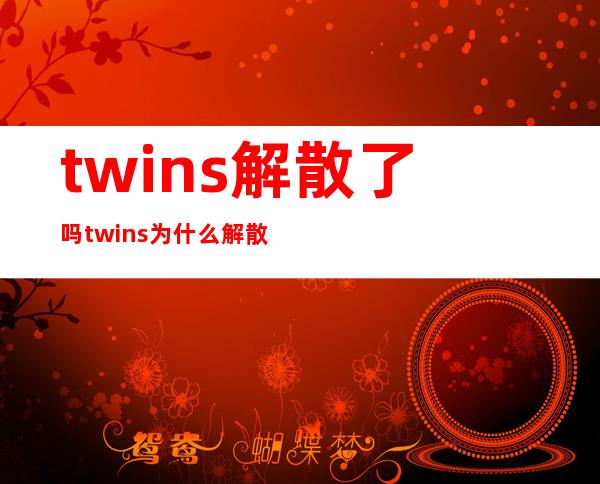 twins解散了吗 twins为什么解散