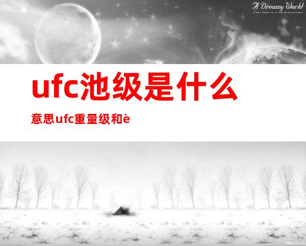 ufc池级是什么意思ufc重量级和轻量级是什么？