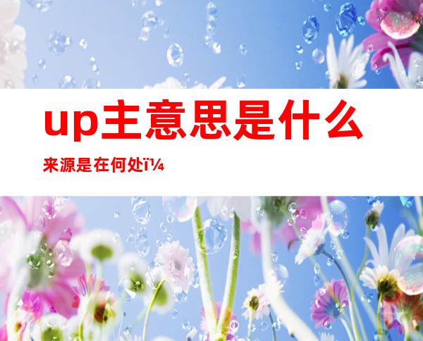 up主意思是什么? 来源是在何处？