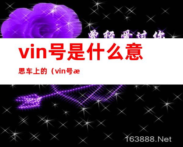 vin号是什么意思车上的（vin号打刻深度怎么测量）