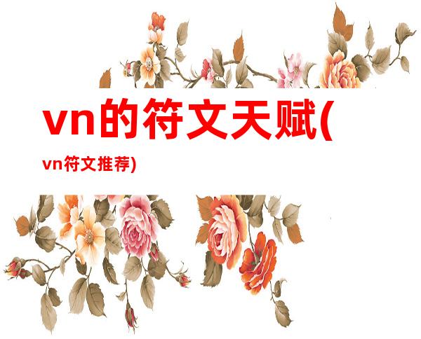 vn的符文天赋(vn符文推荐)