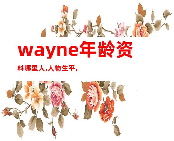 wayne年龄资料哪里人,人物生平,参演话剧,影视作品