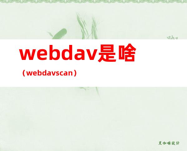 webdav是啥（webdavscan）